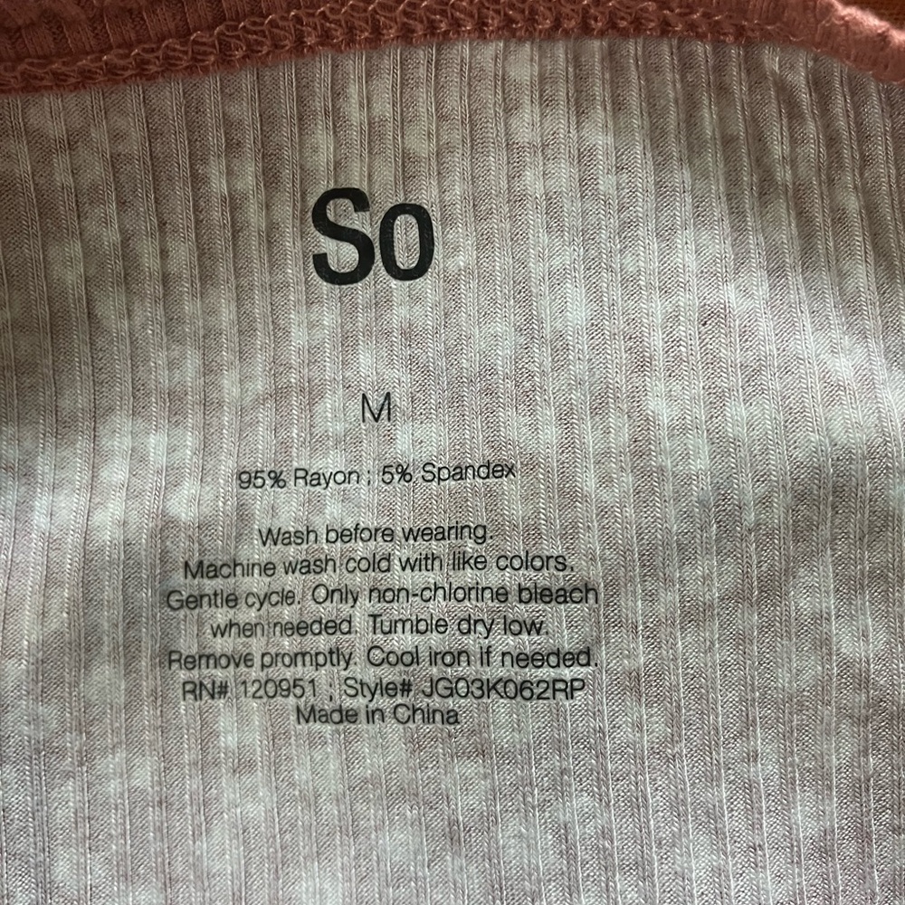SO Soft Pink Ribbed Top M - Picture 4 of 4